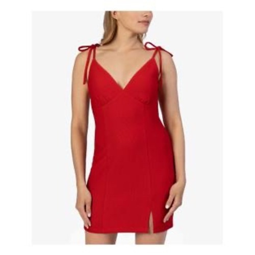 Speechless Red Tie Shoulder Sweetheart Neckline Mini Dress Medium Valentines NWT